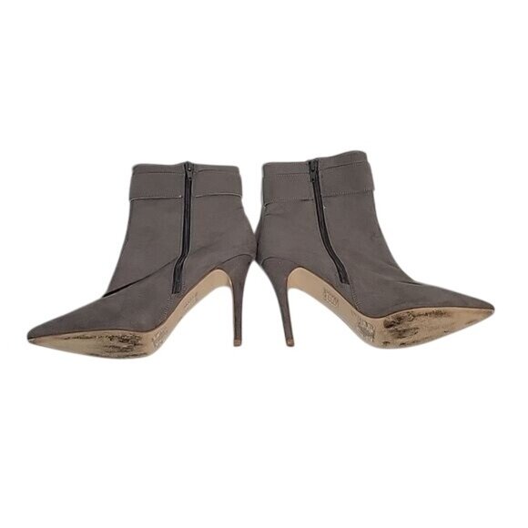FOREVER 21 Gray Faux Suede Pointed Toe High Heel Ankle Boots 10 bohemian chic - Picture 3 of 7